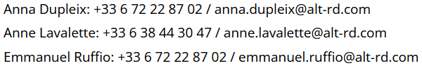 Nos contacts